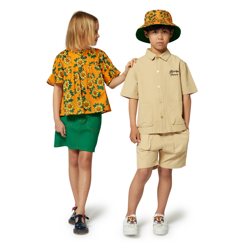 Bermudas algod&atilde;o com bordado KENZO KIDS 
                        BOY