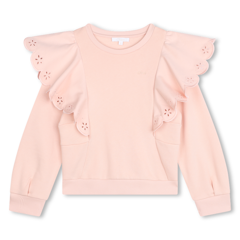 Sweatshirt moletão com folhos CHLOE 
                    GIRL