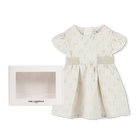 Vestido cerim&oacute;nia em jacquard KARL LAGERFELD KIDS 
                    GIRL