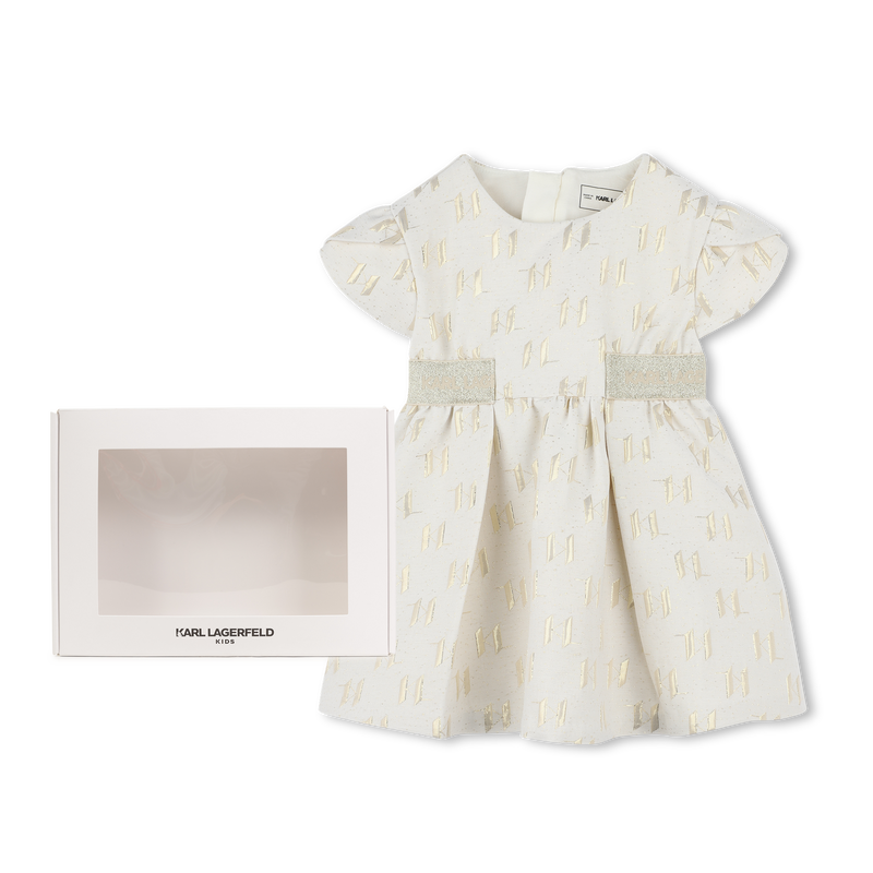 Vestido cerim&oacute;nia em jacquard KARL LAGERFELD KIDS 
                        GIRL