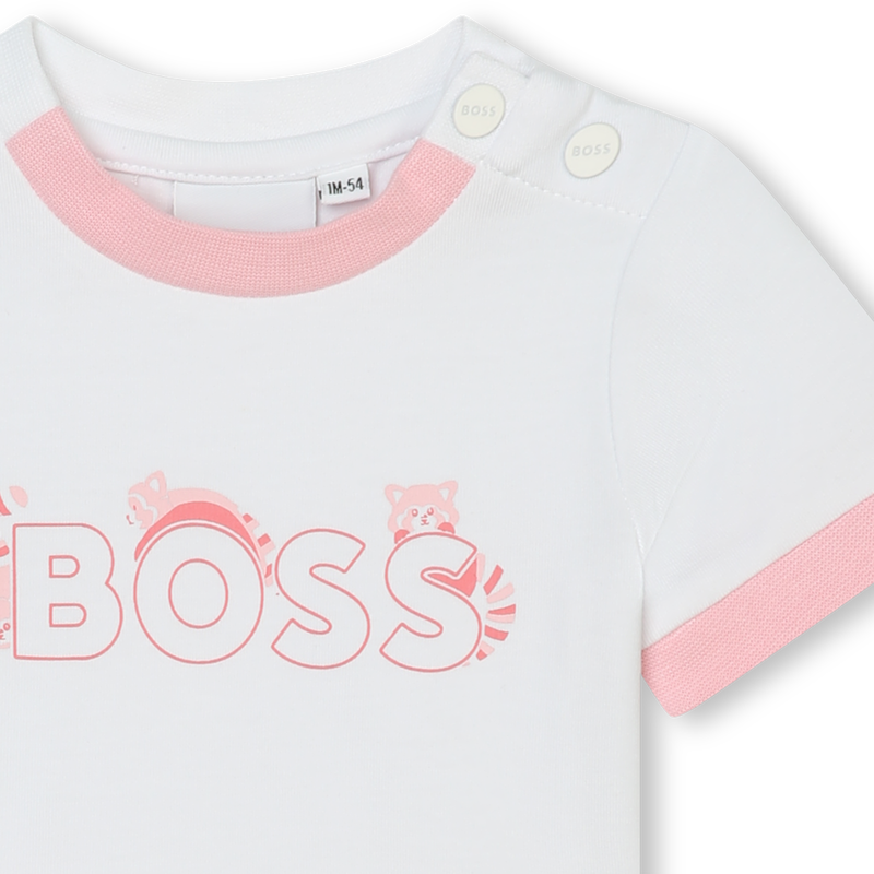T-shirt com gola de pressão BOSS 
                    GIRL
