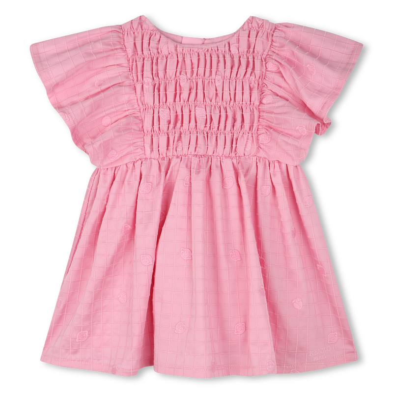 Vestido bordado em cetim KENZO KIDS 
                        GIRL