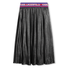 Saia midi plissada KARL LAGERFELD KIDS 
                    GIRL