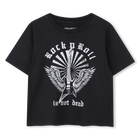 T-shirt de corte reto, PRETO, hi-res