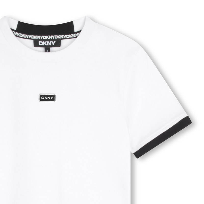 T-shirt em algod&atilde;o bicolor DKNY 
                        UNISEX