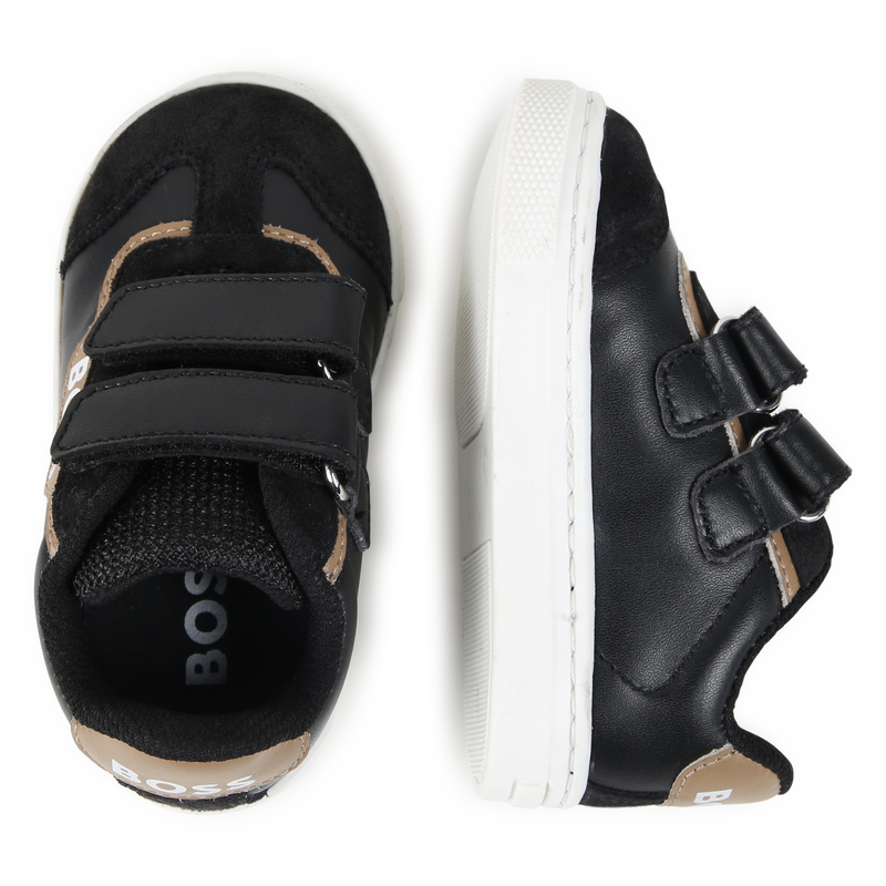 Sapatilhas em pele com velcro BOSS 
                    BOY
