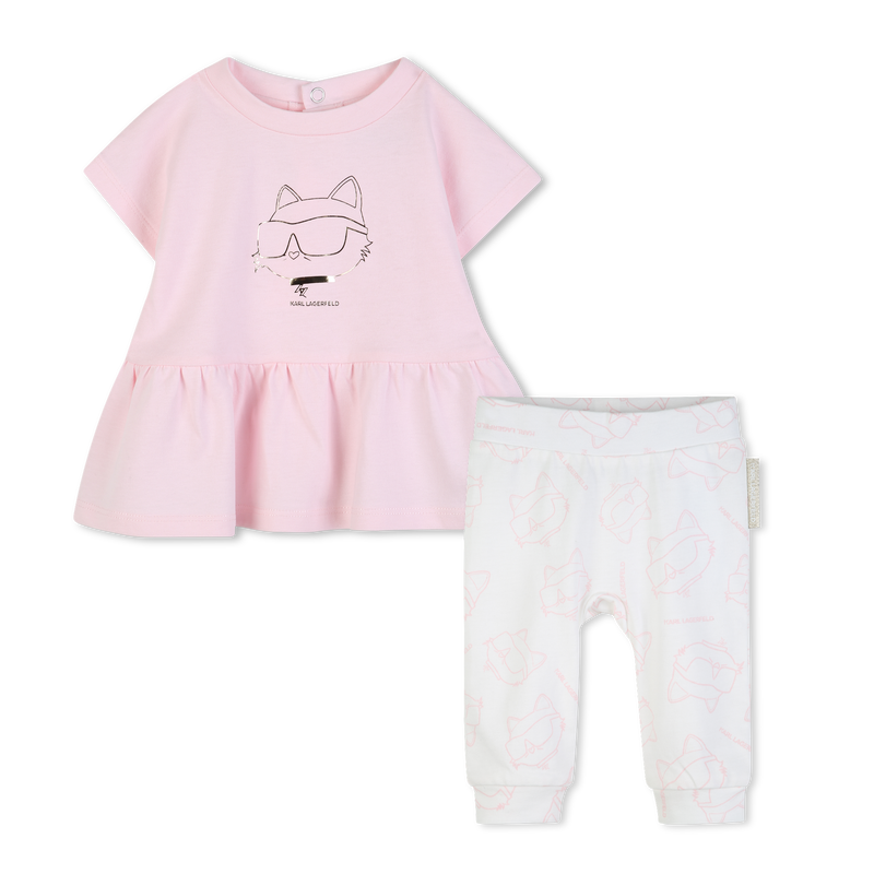 CONJUNTO DE VESTIDOS E LEGGINGS KARL LAGERFELD KIDS 
                        GIRL