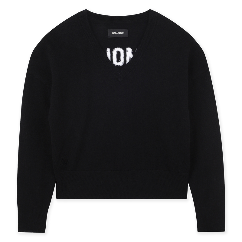 Camisola com decote em V e costas a contrastar ZADIG & VOLTAIRE 
                        GIRL