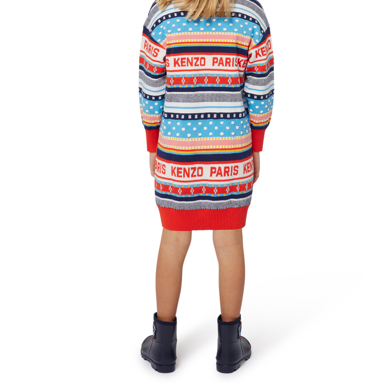 Vestido em malha jacquard KENZO KIDS 
                        GIRL
