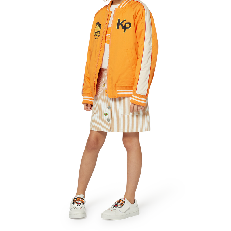 Saia de algod&atilde;o com emblemas KENZO KIDS 
                        MENINA