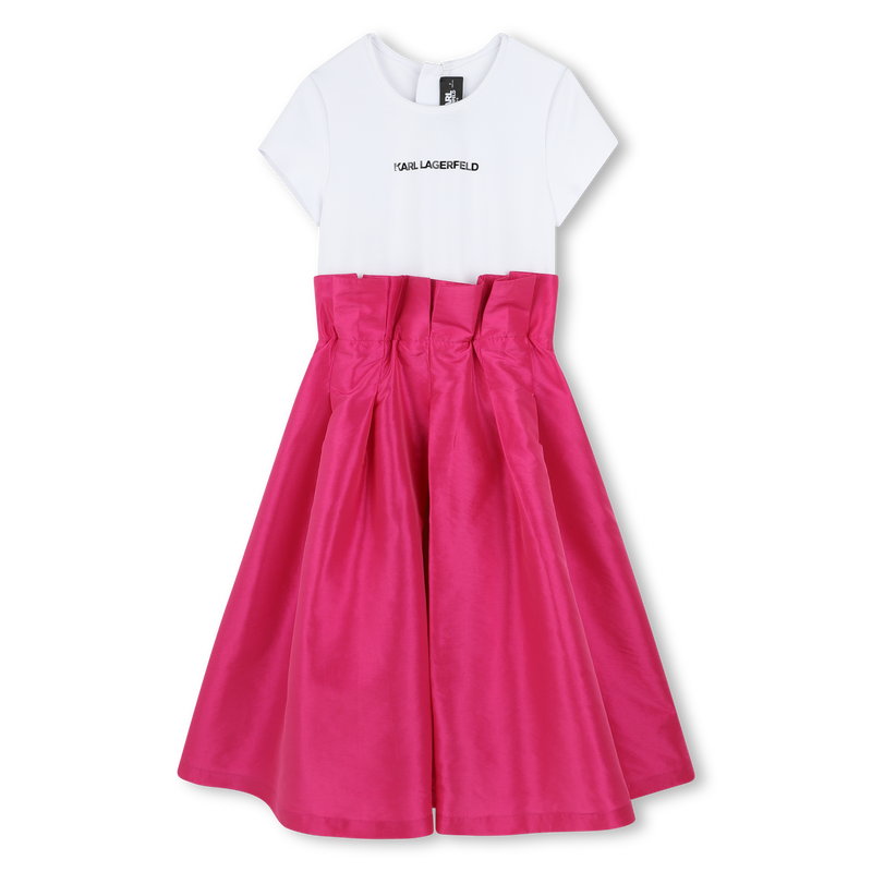 Vestido de cerim&oacute;nia em tafet&aacute; KARL LAGERFELD KIDS 
                        GIRL