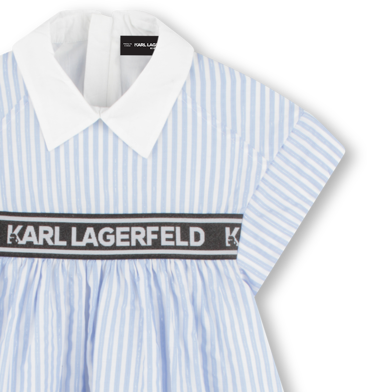 Metallic-striped shirt dress KARL LAGERFELD KIDS 
                    GIRL