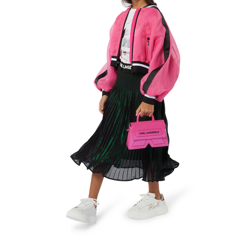Saia midi plissada iridescente KARL LAGERFELD KIDS 
                        GIRL