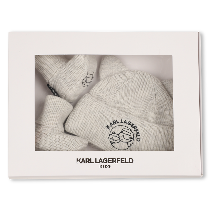 Conjunto de touca e pantufas KARL LAGERFELD KIDS 
                        UNISSEXO