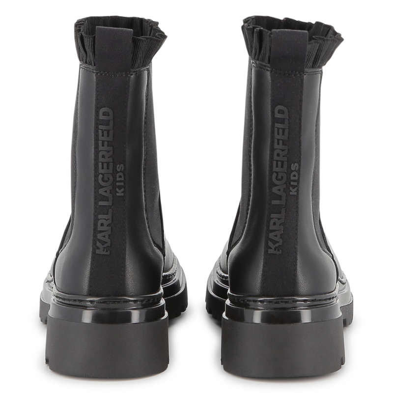 Bota Chelsea de couro bovino KARL LAGERFELD KIDS 
                    GIRL