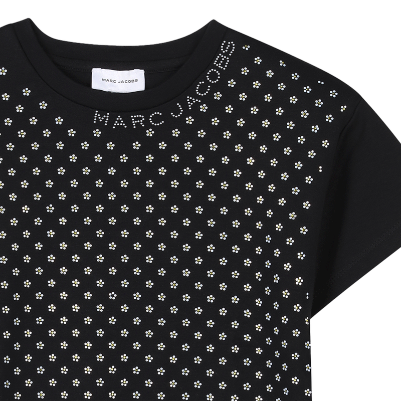 Vestido manga curta com strass MARC JACOBS 
                        GIRL