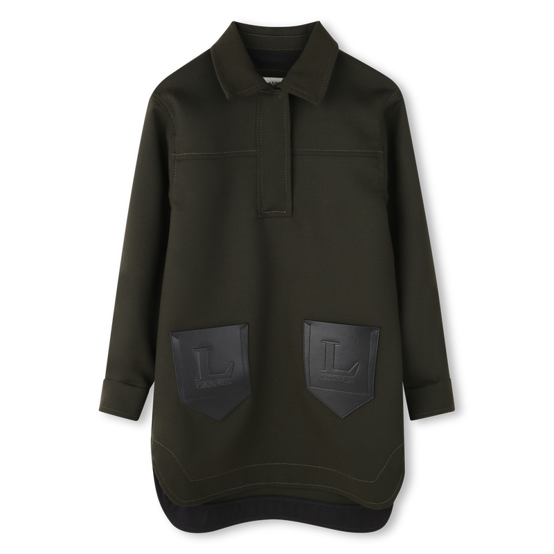 Vestido estampado bordado com log&oacute;tipo LANVIN 
                        GIRL