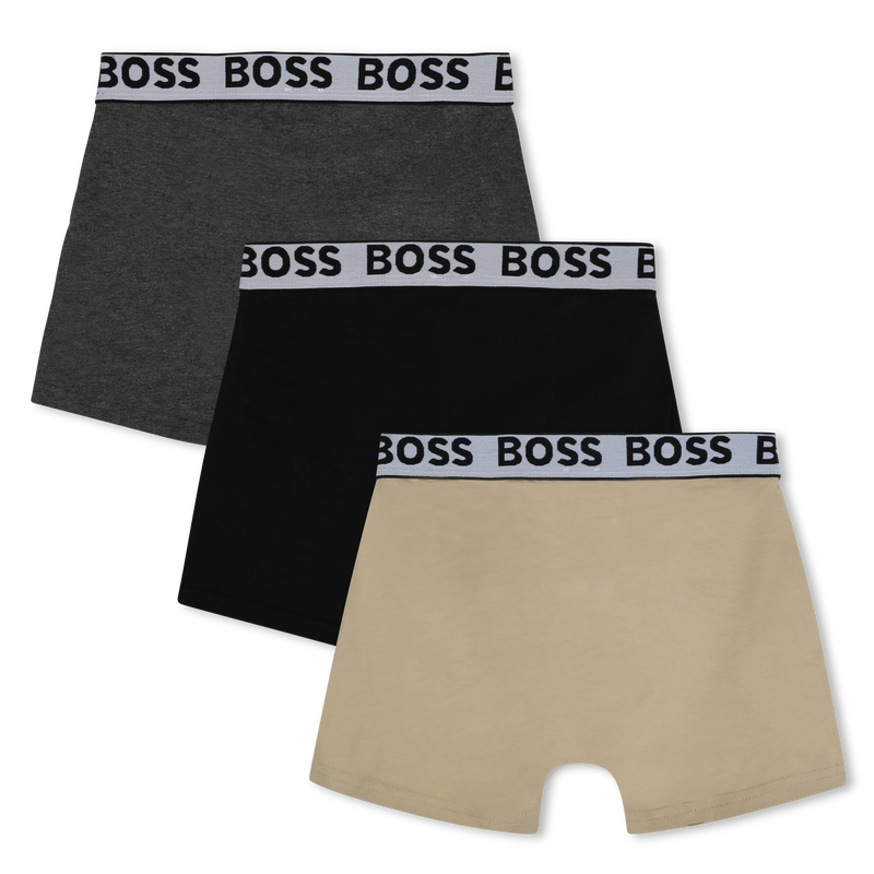 Lote de 3 boxers em algod&atilde;o BOSS 
                        BOY