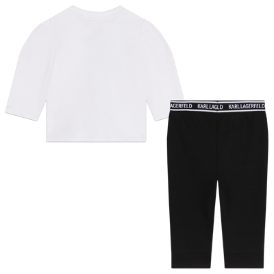T-shirt e leggings em algod&atilde;o KARL LAGERFELD KIDS GIRL