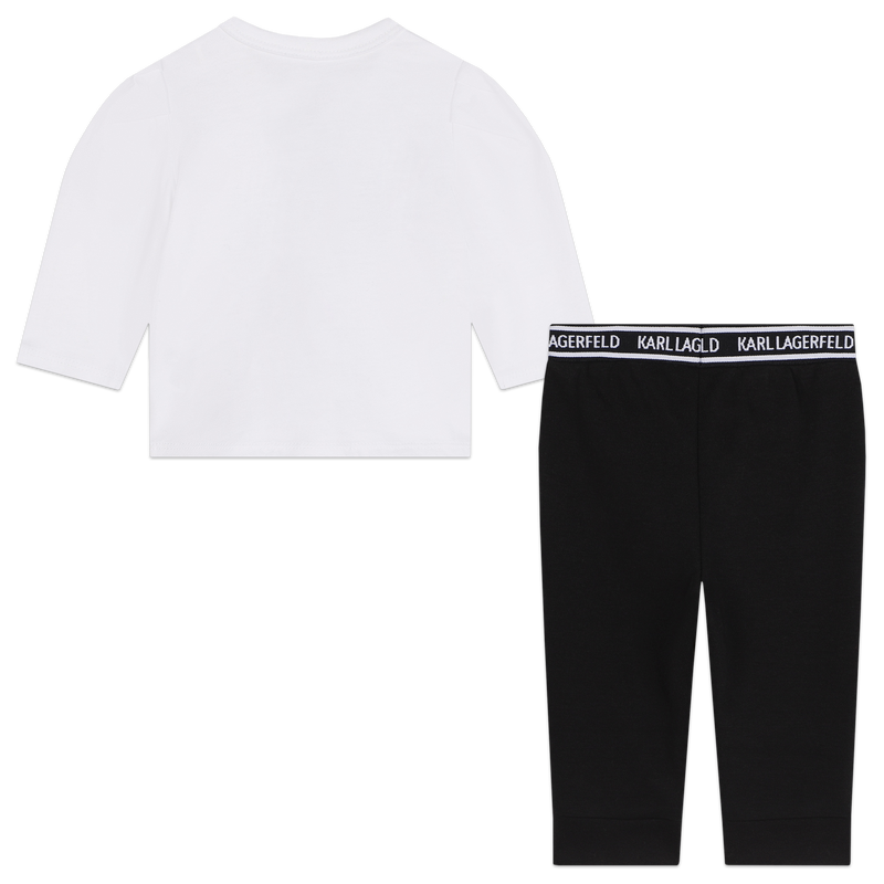 T-shirt e leggings em algod&atilde;o KARL LAGERFELD KIDS 
                        GIRL