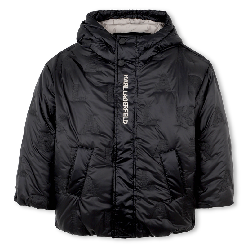 Jaqueta de poliéster com capuz KARL LAGERFELD KIDS 
                    BOY