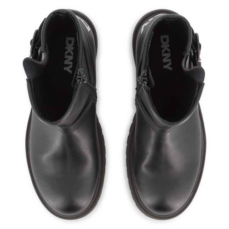 Botas de motociclista de couro de vaca DKNY 
                    GIRL