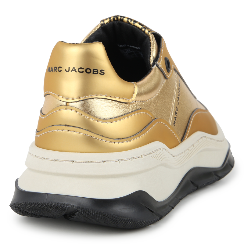 Gold-Tone Fabric Sneakers THE MARC JACOBS 
                    GIRL