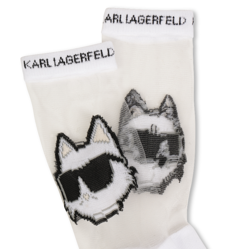 Meias estampadas KARL LAGERFELD KIDS 
                        GIRL