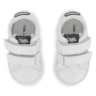 T&eacute;nis com riscas de gancho e la&ccedil;o KARL LAGERFELD KIDS 
                    BOY