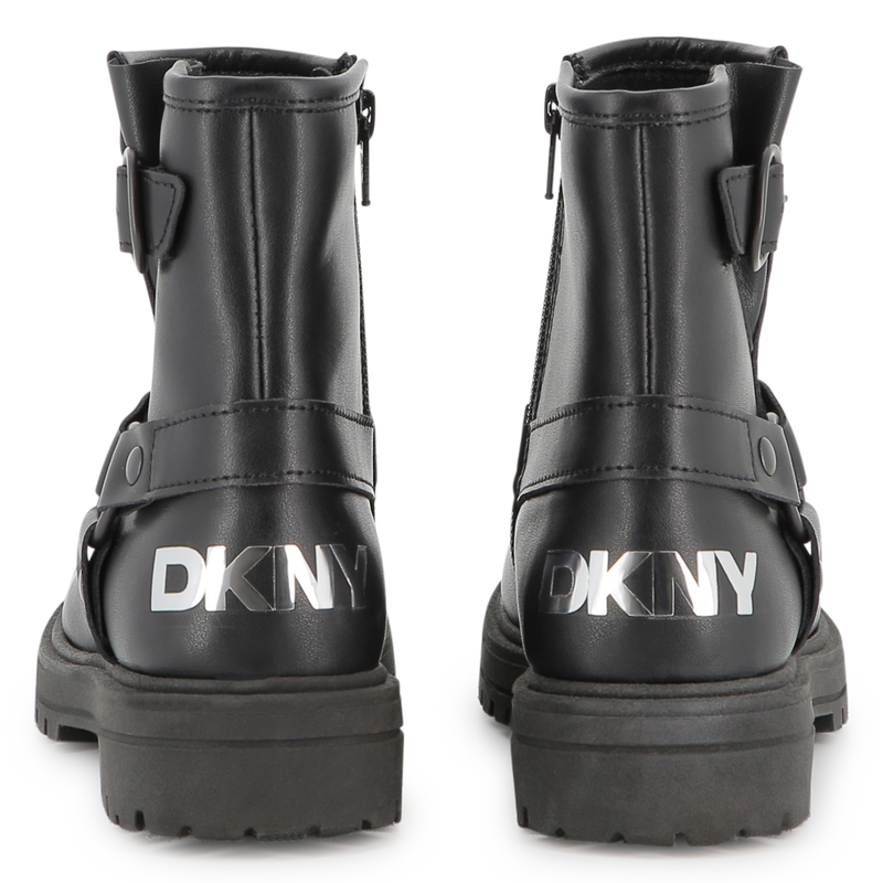 Botas de motociclista de couro de vaca DKNY 
                    GIRL