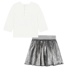 T-shirt de algod&atilde;o e saia MICHAEL KORS 
                    GIRL