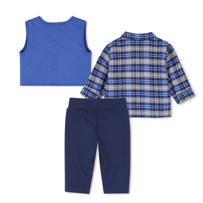 Conjunto de cardigan, camisa e cal&ccedil;a TIMBERLAND MENINO