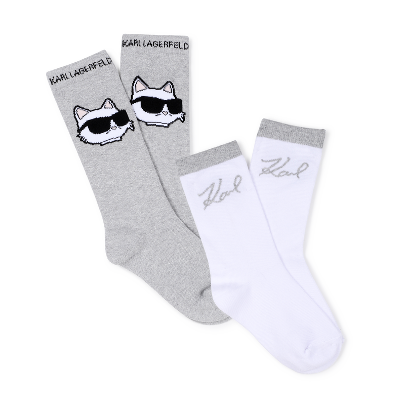 Conjunto de 2 pares de meias KARL LAGERFELD KIDS 
                        GIRL