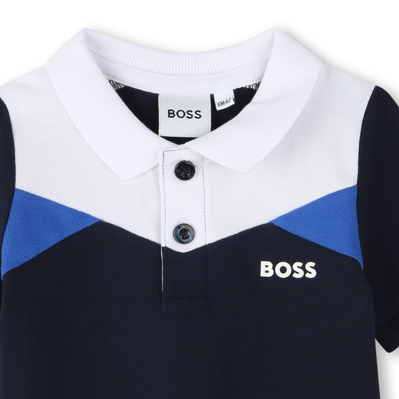 Polo com blocos de cor BOSS 
                        BOY