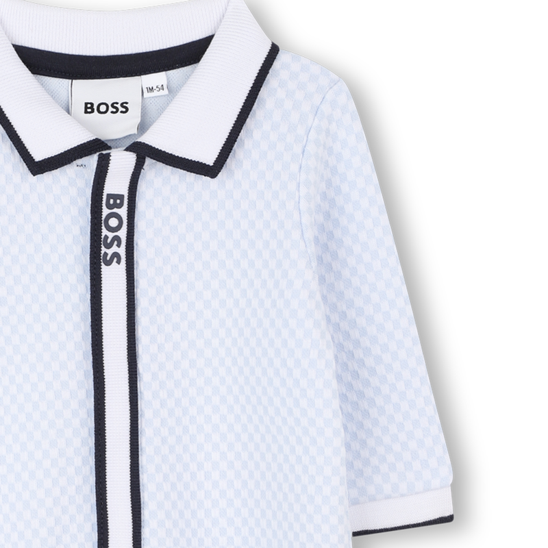 Pijama com gola polo BOSS 
                        BOY