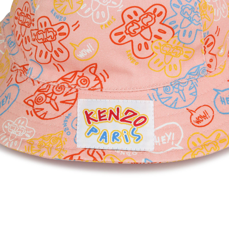 Printed cotton hat with ears KENZO KIDS 
                    UNISEX