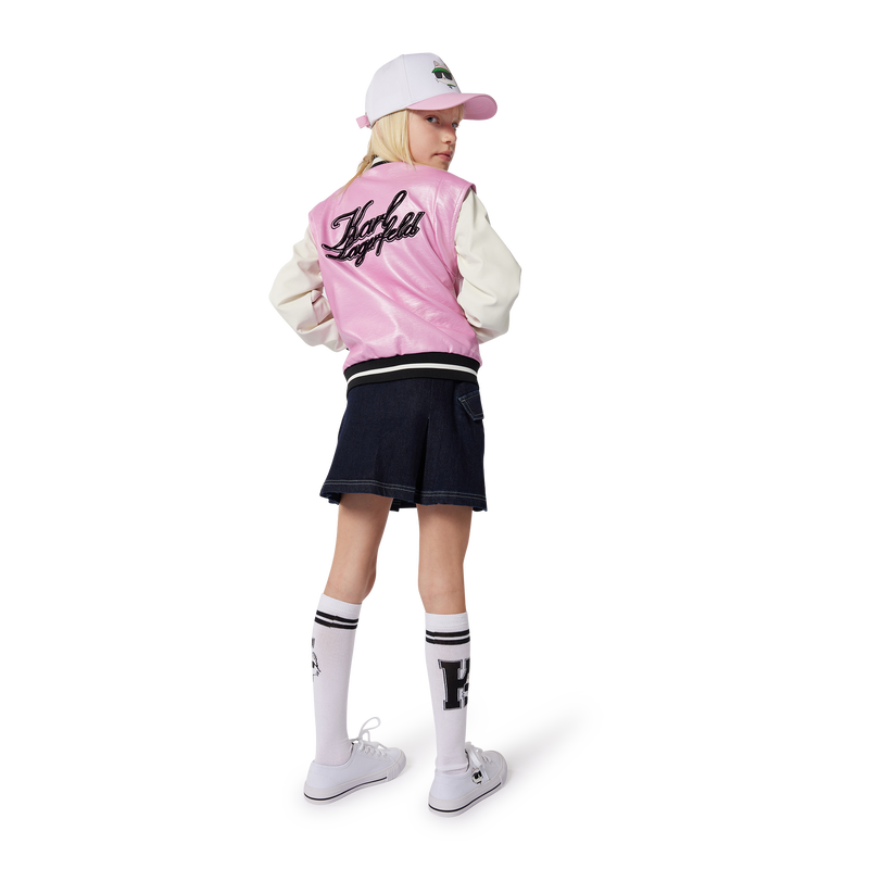 Embroidered Baseball Jacket KARL LAGERFELD KIDS 
                    GIRL