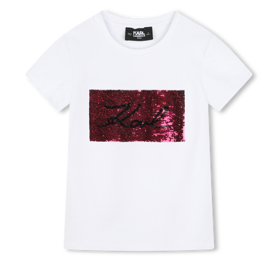 T-shirt com lantejoulas KARL LAGERFELD KIDS GIRL