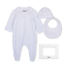 Conjunto de pijama, touca e babador, AZUL CE&Uacute;, hi-res
