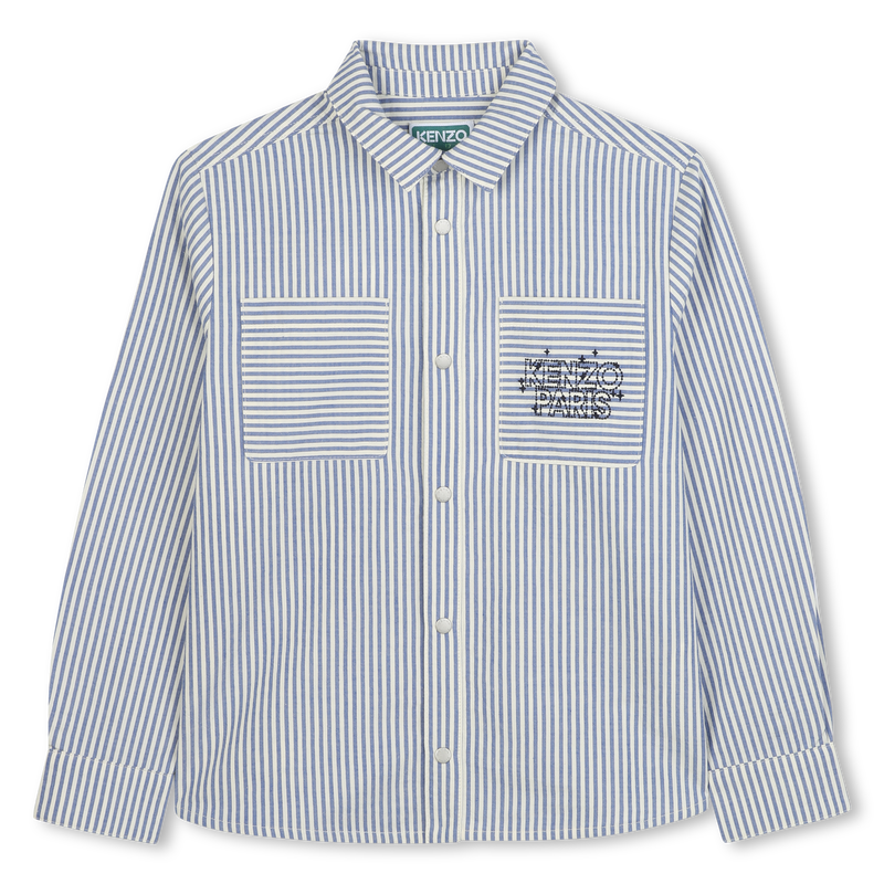 Camisa de algod&atilde;o &agrave;s riscas KENZO KIDS 
                        BOY