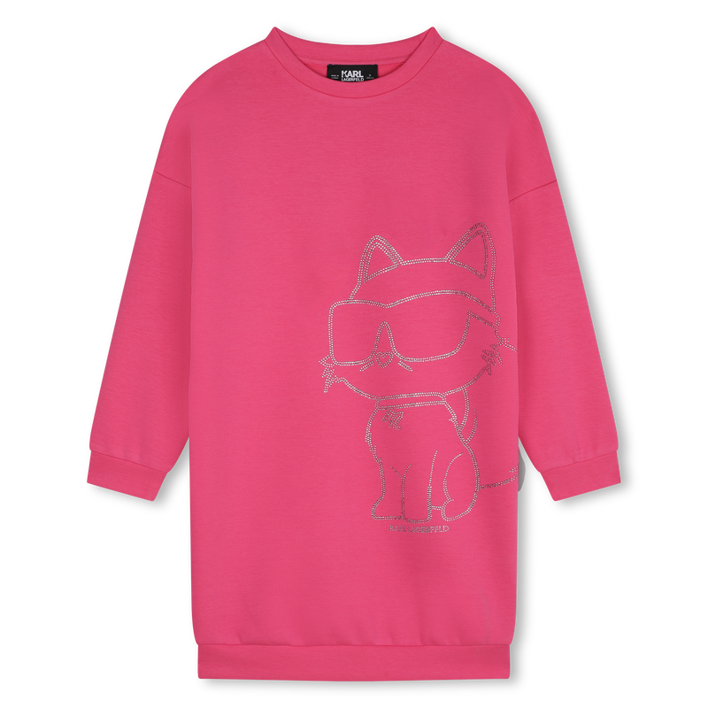 Vestido direito com strass KARL LAGERFELD KIDS 
                        GIRL