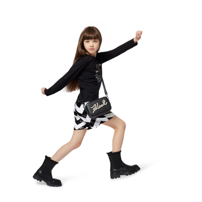 Bota Chelsea de couro bovino KARL LAGERFELD KIDS GIRL