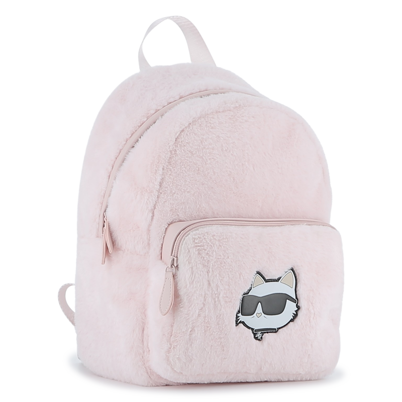Mochila pequena feita de lã fofa KARL LAGERFELD KIDS 
                    GIRL