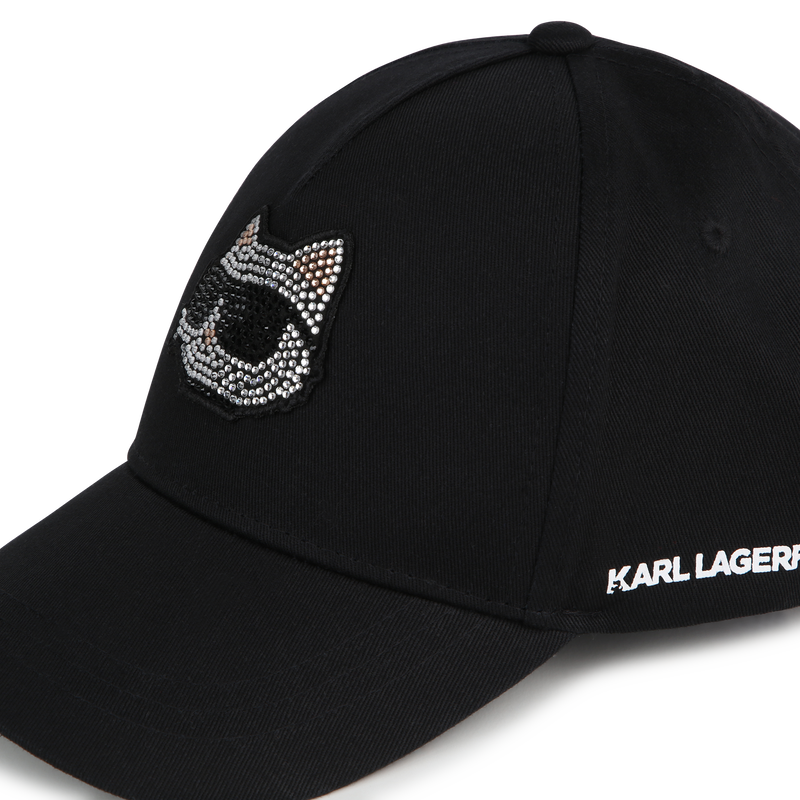 Diamanté Cotton Cap KARL LAGERFELD KIDS 
                    GIRL