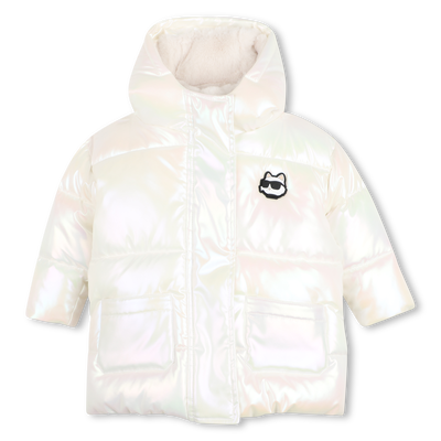 Casaco acolchoado com capuz KARL LAGERFELD KIDS GIRL