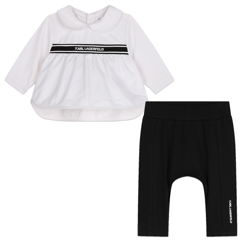 Camisa e leggings em algodão KARL LAGERFELD KIDS 
                    GIRL