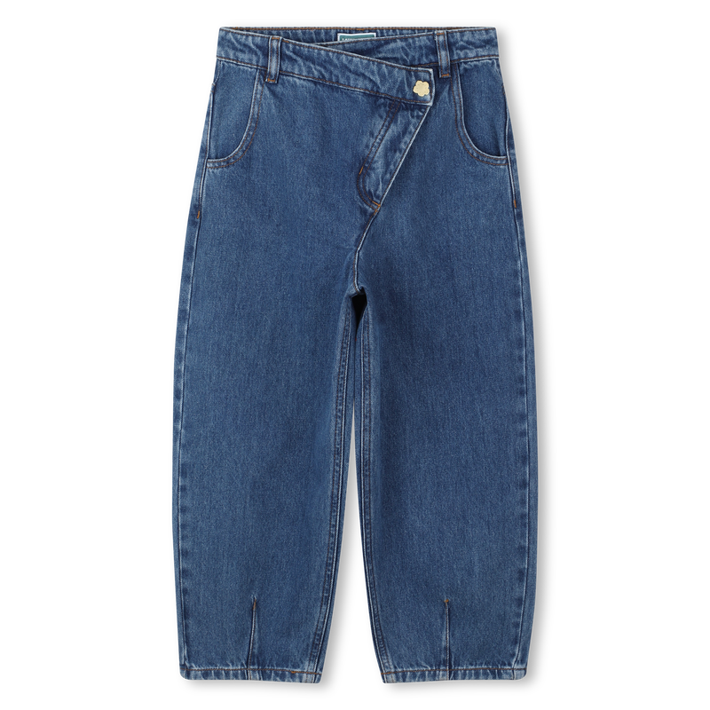 Calças jeans assimétricas KENZO KIDS 
                    GIRL