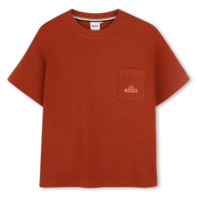 T-shirt em algod&atilde;o bordado BOSS BOY