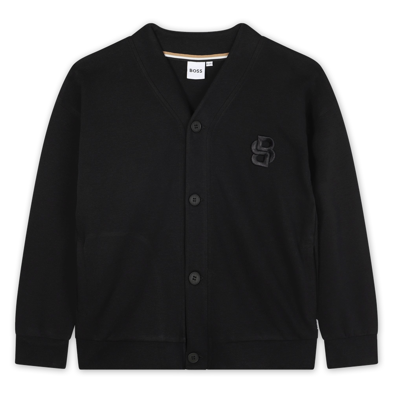 Cardigan com fecho de bot&atilde;o BOSS 
                        BOY